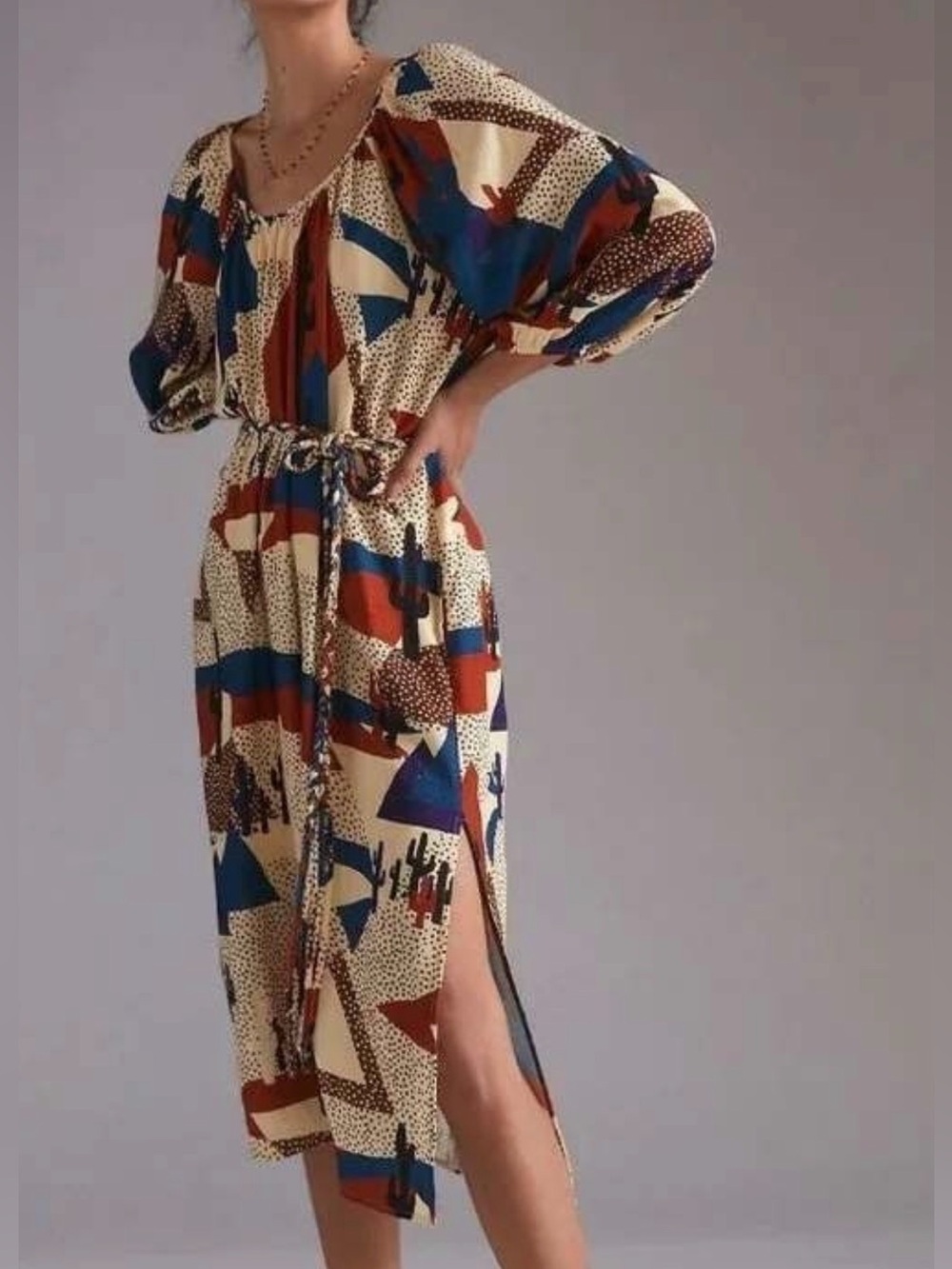 The Odells linen blend midi dress